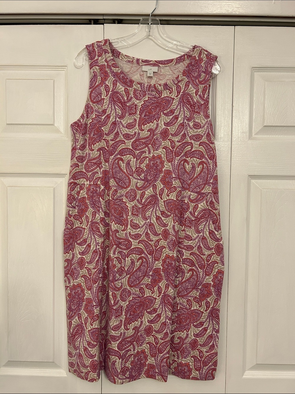 J. Jill Pink Paisley Sleeveless Shift Dress